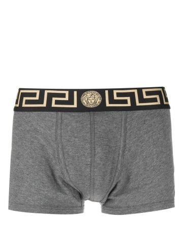 Grey boxers with logo band