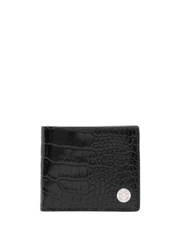 Medusa Biggie crocodile-embossed wallet