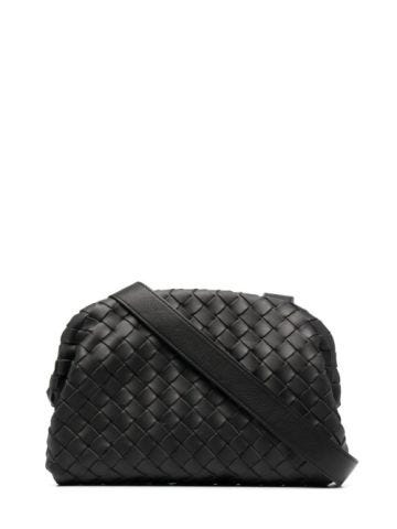 Black braided shoulder bag