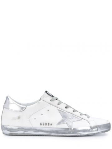 White Superstar sneakers with silver rear