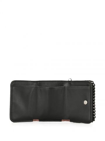Small black Falabella flap wallet