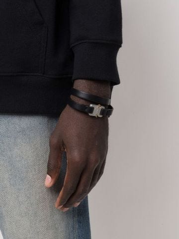 Black cuff Bracelet with buckle