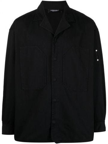 Giacca-camicia nera con stampa sul retro