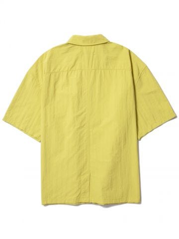 Camicia a maniche corte gialla con zip