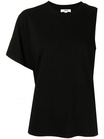 Black Della asymmetric T-shirt
