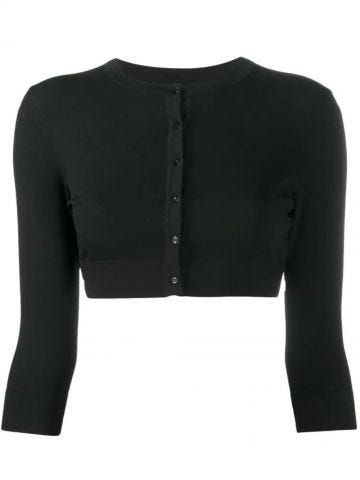 Fitted black crop Cardigan
