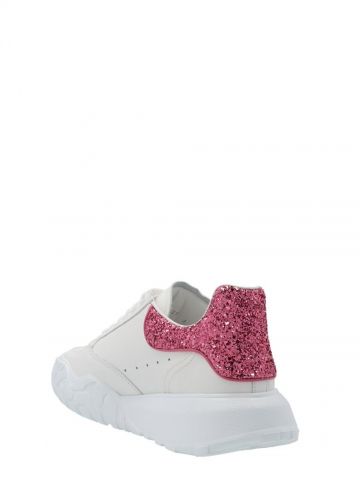 White Court Sneakers with glitter contrasting detail