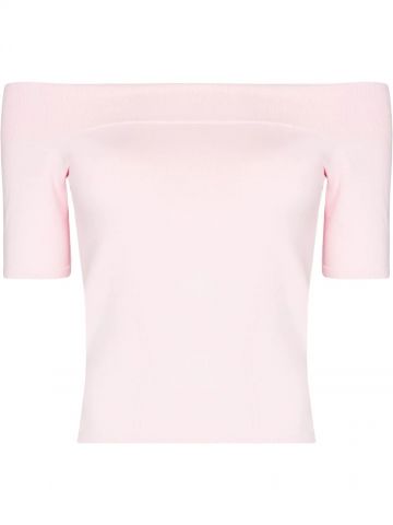 Pink off-shoulder T-shirt