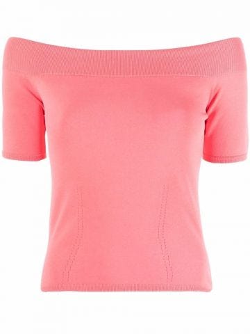 Pink boat neck Top