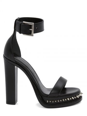 Black Punk Sandals with studs and wedge