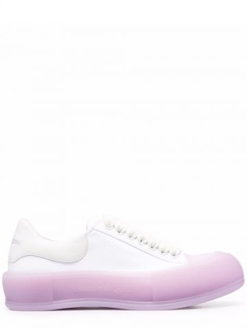 White contrasting-sole sneakers