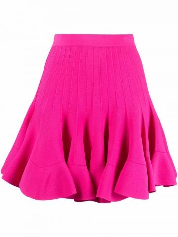 Fuchsia peplum mini Skirt