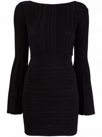Black pleated mini Dress