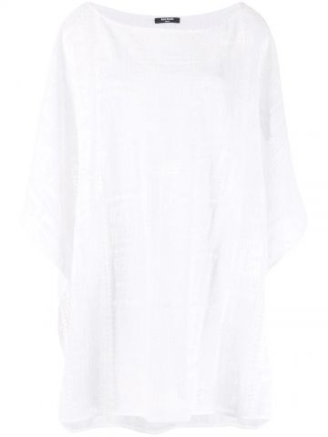 White embroidered oversized Top