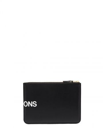 Portafoglio nero con stampa logo