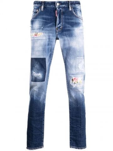 Blue distressed skinny Jeans