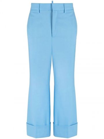 Pantaloni sartoriali crop azzurri
