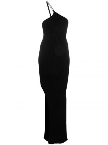 Ribbed knit black maxi Dress