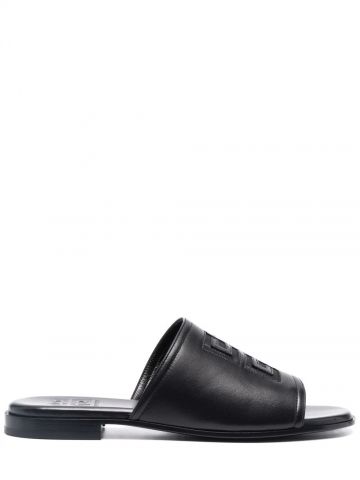 Embossed logo black Slides Sandals