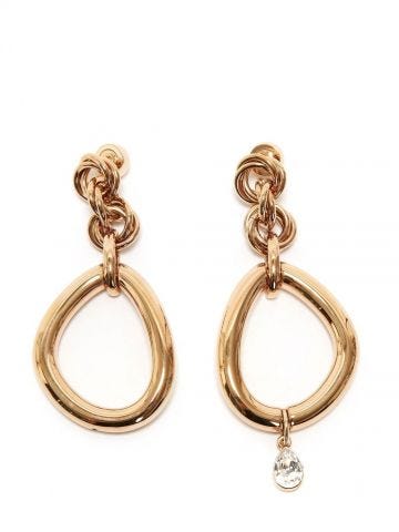 Crystal embellished gold asymmetrical Earrings