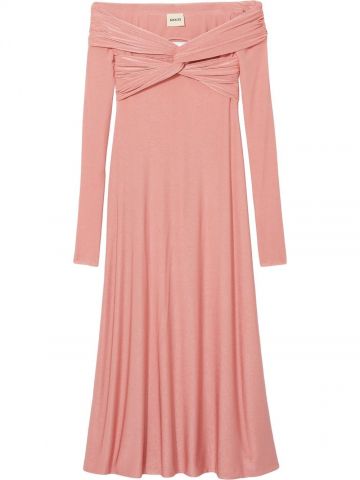 Pink Cerna off-shoulder midi Dress