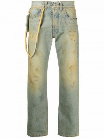 Distressed effect light blue Jeans