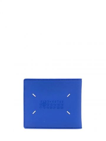 Four stitch logo blue bi-fold Wallet