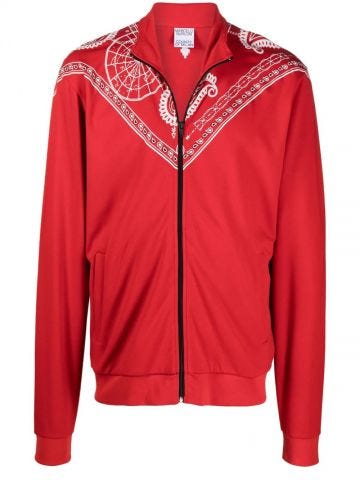 Paisley print red zipped Sweatshirt