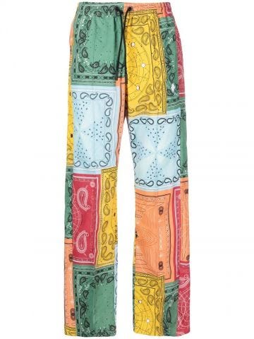 Multicolored bandana print straight leg Pants