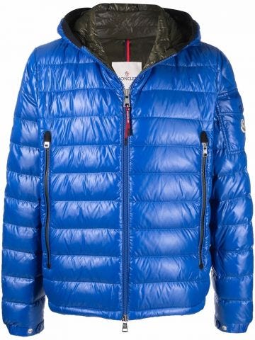 Blue Galion short hooded Down Jacket