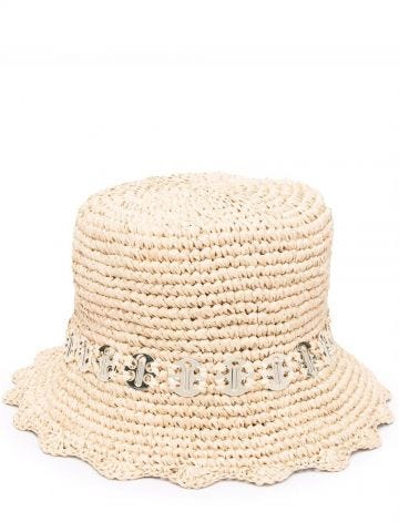 Beige summer Hat with decoration