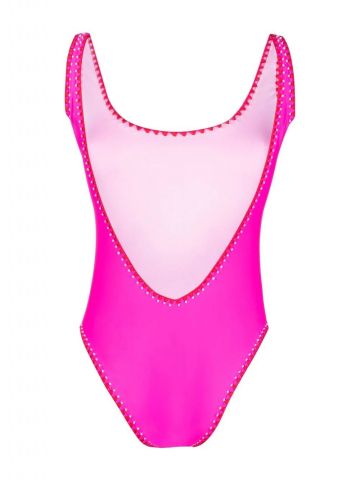 Embroidered edge pink Swimsuit
