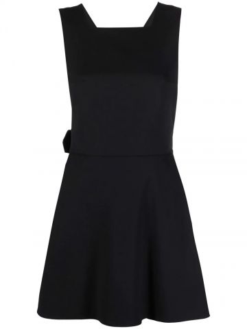 Belted sleeveless black mini Dress