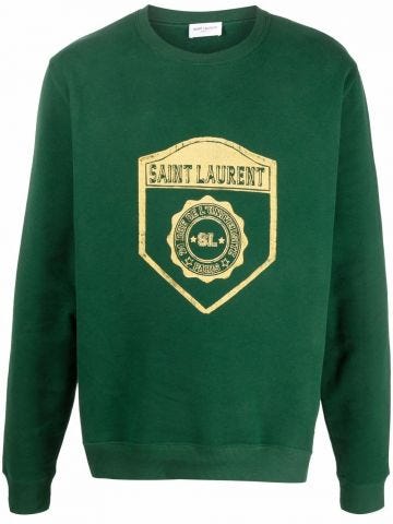 Logo printed green University Sweatshirt