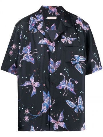 Butterfly pattern black Shirt
