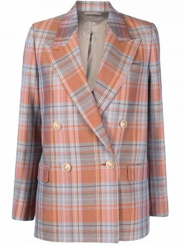 Double breasted multicolored tartan Jacket