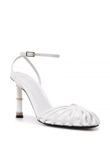 Denise white leather Sandals