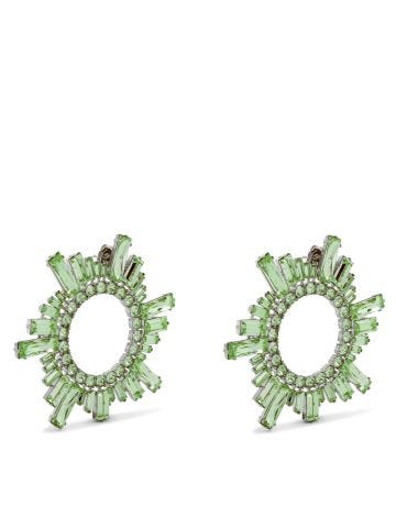 Green Begum earrings embellished with crystals