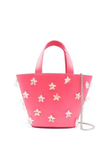 Daryl pink bucket handbag with star charms