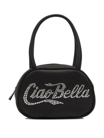 Superamini Ciao Bella bag in black satin