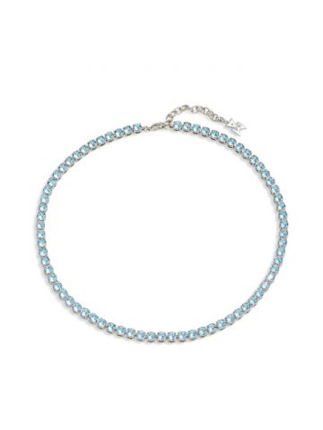 Tennis Necklace with light blue crystals