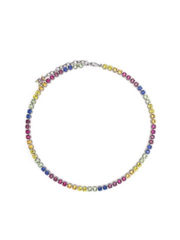Tennis Necklace with rainbow crystals