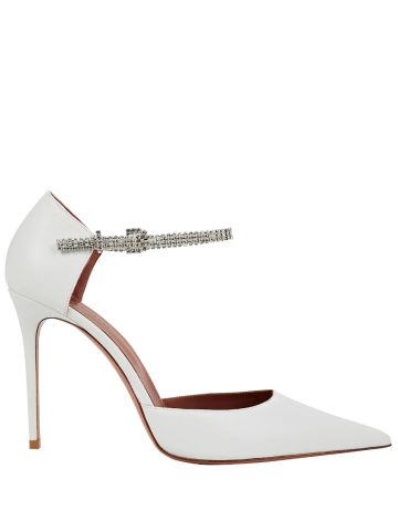 White Ursina pointed decollete with jeweled strap