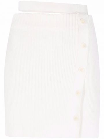 Cut-out detail white Skirt