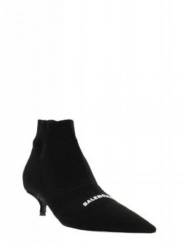 Low heel ankle Boots in black nylon