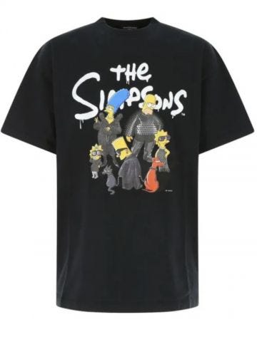T-shirt nera The Simpson x Balenciaga