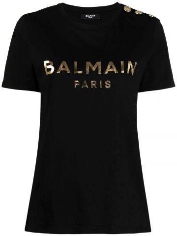 Black T-shirt with decoration