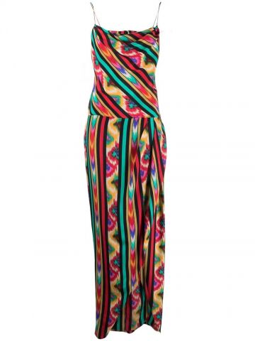 Multicolored abstract print long Dress