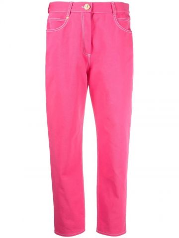 Jeans dritti rosa di Balmain x Barbie