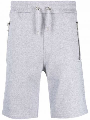 Grey sporty bermuda Shorts with drawstring